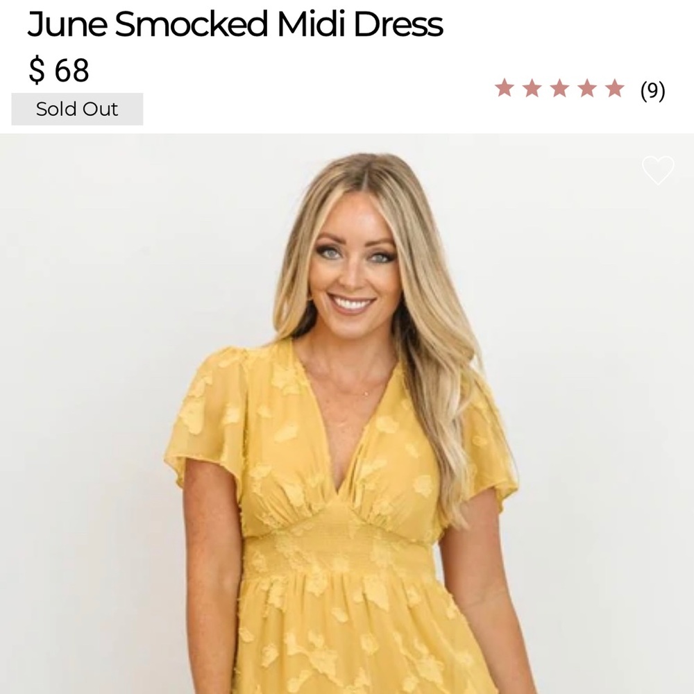 June Smocked Midi Dress